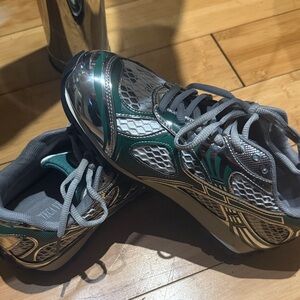 Bottega Veneta Teal and Silver Sneakers size 1.5
Similar size 7 women wide